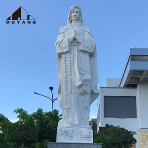 QUYANG personnalisé moderne décoration extérieure grand marbre sculpté à la main catholique religieux vierge marie priant Statue - Product Image 2