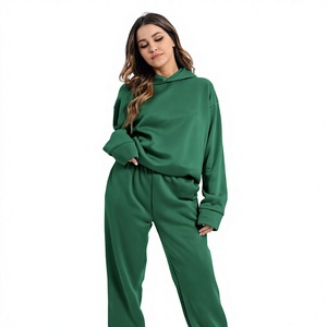 Ensemble de survêtement personnalisé pour femme en coton épais, deux pièces (sweat-shirt et pantalon de jogging) – Fournisseur de vêtements en gros - Product Image 6