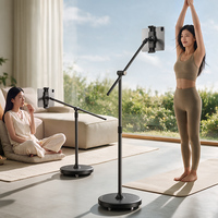 Support de sol pour tablette L68S avec 5 roues, base lestée de 4 kg, bras long de 64 cm, support de tablette stable pour lit, livraison gratuite 2026