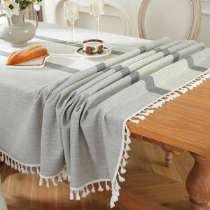 <span class=keywords><strong>Mantel</strong></span> de rayas anchas medianas de poliéster <span class=keywords><strong>Mantel</strong></span> simple a rayas al por mayor - Product Image 5