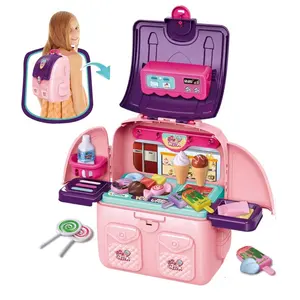 Tienda de helados para niños juguetes para juego de imaginación divertido educativo Mini carrito modelo de cocina conjunto de juguete para niña