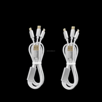 Câble de charge rapide en nylon tressé en cuivre pur SHENZHEN City Large Store 1,2 mm blanc 3-en-1 USB Type C/Micro/iOS pour imprimante et appareil photo