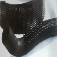 Manchon tressé en PET extensible, ignifuge, résistant aux hautes températures, résistant à l'abrasion, bonne élasticité, grade 150 VW-1