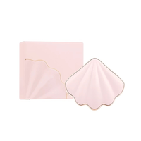 Emballage de fard à joues en poudre en plastique 4.8g Boîte d'ombre à paupières de maquillage en forme de coquille avec miroir Vide Cosmétique Compact