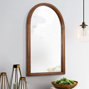 Miroir de <span class=keywords><strong>toilette</strong></span> moderne en bois, écologique, rond, en forme d'arche, décoration <span class=keywords><strong>murale</strong></span> pour salle de bain - Product Image 4