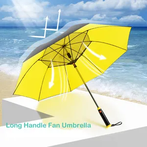 OK payung pelindung UV, payung kipas Golf lurus dengan semprotan air
