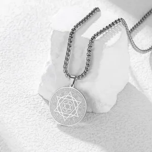 Set di Gioielli con Ciondolo Om, Collana e Portachiavi, Mandala di Loto, Simboli Sanscriti, Gioielli in Acciaio Inossidabile per Yoga e Meditazione Spirituale - Product Image 3