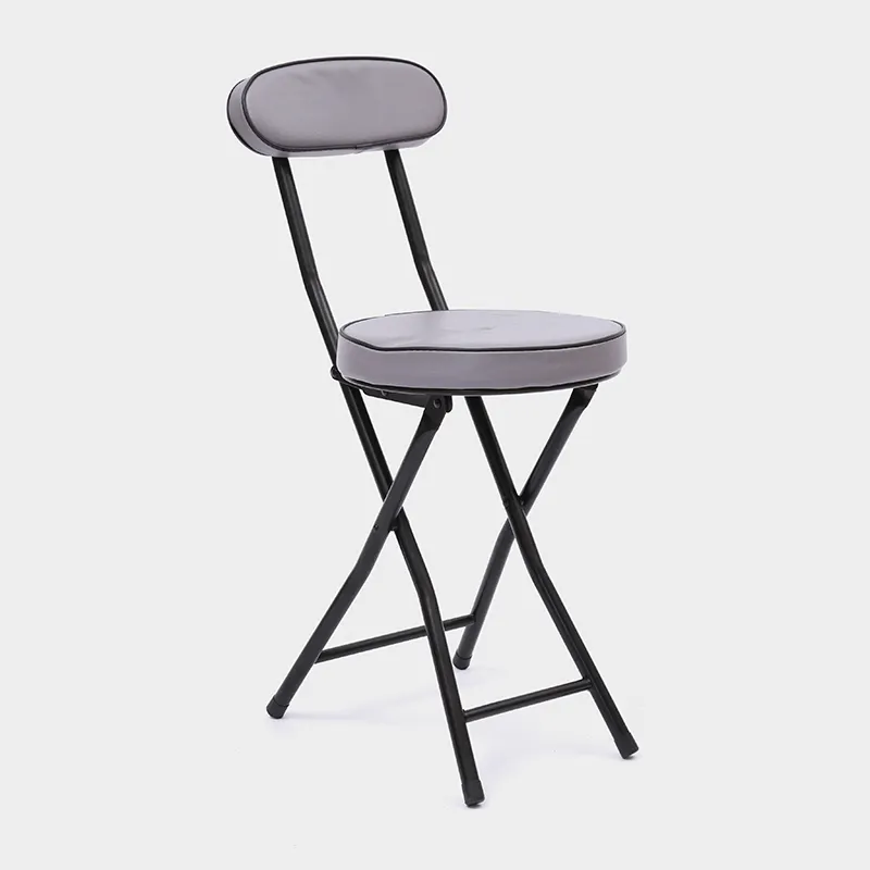 عينة مجانية الجملة أزياء أنيقة جولة قابلة للطي كرسي معدني كرسي المحمولة جولة مبطن مبطن الترفيه كرسي قابل للطي