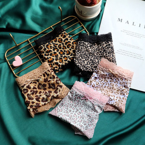 Commercio estero europa e Stati Uniti senza soluzione di continuità in seta stampa da donna a vita bassa mutandine leopardate da donna pizzo da donna B - Product Image 5