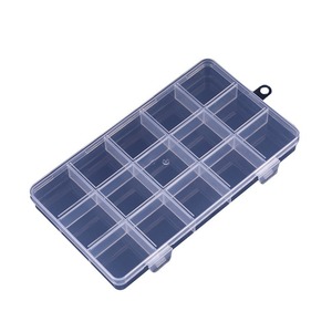 Boîte de rangement en plastique transparent à 15 compartiments, organisateur de bijoux à double boucle, organisateur de bureau pour perles, graines, matériel, outils de bricolage - Product Image 3