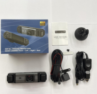 Caméra de tableau de bord de voiture 4 caméras 360 degrés IPS, vision nocturne, écran tactile, WiFi en option, microphone, enregistreur vidéo de voiture, boîte noire, 1 an