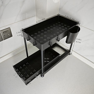Under Sink Organizer,Pull Out Cabinet Organizer 2 Tier Slide Out Sink Shelf Cabinet Organizer and <strong>Storage</strong>,<strong>kitchen</strong> <strong>Storage</strong> <strong>Rack</strong> - Product Image 5