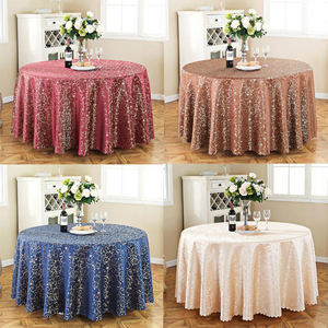 Wholesale Luxury Pvc <strong>Christmas</strong> Plastic Table Cloth Textile Custom Sequin Embroidered Wedding Fancy <strong>Round</strong> <strong>Tablecloth</strong> - Product Image 1