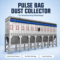 Collecteur de poussière industriel robuste à jet pulsé, nettoyage automatique, filtre à sacs antistatique, homologué CE, pour usine de travail du bois