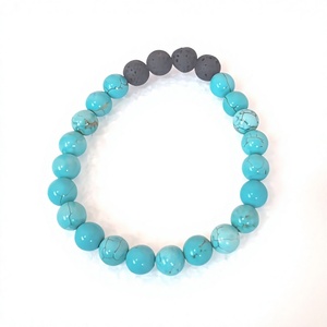 Bracelets écologiques en perles de quartz cristallin naturel avec pierre de lave noire sculptée – Guérison et spiritualité - Product Image 5