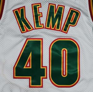 准备运送Shawn kump白色复古最好质量的缝制篮球球衣 - Product Image 1