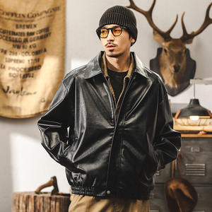 Chaqueta de Cuero Sintético Estilo Retro Americano para Hombre, Chaqueta de Motociclista de Moda, Marca Moderna, Estilo Tough Guy, Nuevo Modelo 2025, Plagianist, Guapo - Product Image 2