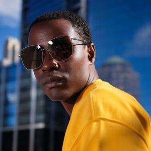 Lunette de solgafas occhiali da sole polarizzati da uomo logo personalizzato lenti per occhiali quadrati sfumati retrò occhiali da sole in metallo a doppio ponte - Product Image 2