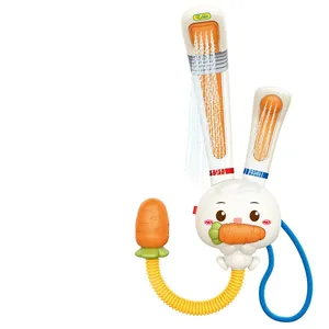 新しいベビーバスおもちゃかわいいウサギの電気シャワーおもちゃダブルノズル子供用水スプレーおもちゃ