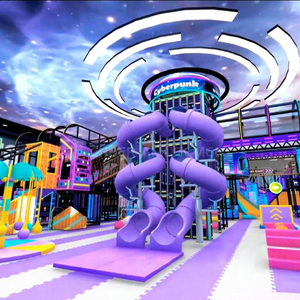 Parque de Juegos Infantil Interior Neón de Cheer <span class=keywords><strong>Amusement</strong></span>, Equipo de Juego Suave Personalizado de Fábrica con Tobogán LED - Product Image 1