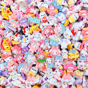 HP0096 новые Мультяшные милые смешанные цвета смолы экологически чистые маленькие поделки ручной работы ювелирные изделия свободные бусины различных стилей кремового цвета холан - Product Image 1