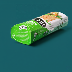 Boîte d'emballage personnalisée pour shawarma avec logo imprimé, boîte à emporter avec fenêtre - Product Image 5
