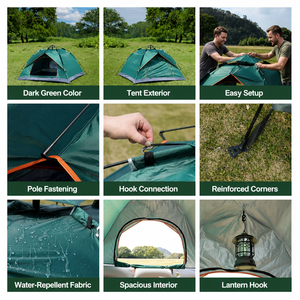 Automatic <b>Pop</b>-<b>up</b> <b>Tent</b>, Oxford Polyester Camping <b>Tent</b> Suitable for 2-4 People, Printable logo Custom Size, Color and Material. - Product Image 4