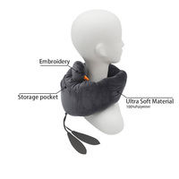 Oreiller de voyage en peluche antistatique en forme de U avec broderie d'oiseau mignon en polyester pour avion
