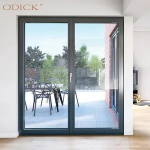 Lowe-puerta corrediza de vidrio transparente para uso residencial y comercial, acordeón largo plegable de aluminio, para Exterior, venta al por mayor