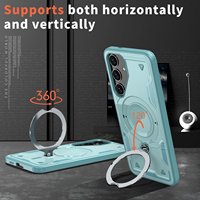 Étui de protection pour Samsung S25 S24 S23 Ultra Plus A55 A35 A15, charge magnétique sans fil, rotation à 360°, béquille, antichoc