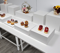 Boîte de présentation en acrylique blanc pour ornements, gâteaux de mariage et table de desserts, présentoir cube pour la plantation printanière