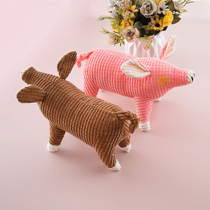 Großhandel Maßgefertigte Hundespielzeuge Luxuriöses Gefülltes Schwein Langlebiges Interaktives Plüsch-Quietschspielzeug für Mittelgroße und Große Hunde - Product Image 3