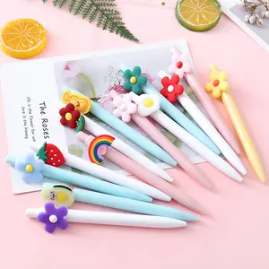 Malaysia best selling office supplies stationery China import creative cute Push-button design free ink pen kids kawaii pen gel