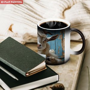 แก้วกาแฟเปลี่ยนสีเมื่อโดนความร้อน ลายฟรอสต์สีดำ ขนาด 11 ออนซ์ เซรามิก สำหรับดื่มก่อนทำงานทุกวัน - Product Image 3