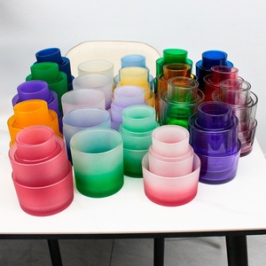 FENGJUN 16 oz Large Wide 3wick Luxury <strong>pink</strong> Translucence Colored Custom Glass Scented <strong>Candle</strong> Jar with Wooden Lids for <strong>Candles</strong> - Product Image 6