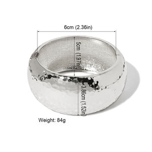 أساور كبيرة واسعة واسعة البيان الكفة نمط مطرقة المعادن سوار اكسسوارات سحر هندسية - Product Image 6