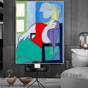Tranh Trừu Tượng người phụ nữ trang trí ở cửa sổ áp phích và in tranh nghệ thuật bức tranh Pi casso trên vải - Product Image 4