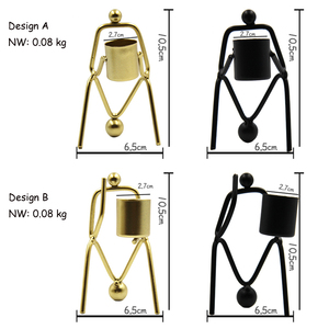 Portavelas de hierro inspirado en travertino, serigrafía hecha a mano, gran oferta, pequeños candelabros artificiales para el hogar - Product Image 5