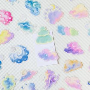 56 pegatinas transparentes de PET con forma de nube de colores para decoración de equipaje y diarios - Product Image 4