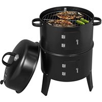 NL 2026 Barbecue portable d'extérieur 3 en 1 en acier inoxydable, barbecue au charbon de bois, fumoir