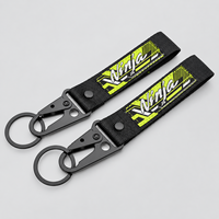 Lanière porte-clés de voiture tressée avec clip de déclenchement métallique, anneau fendu et étiquette logo pour accessoires automobiles en gros