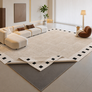 Alfombra de Poliéster Lavable y Extraíble de Color Sólido para Sala de Estar, Resistente a las Manchas, Antideslizante, de Bajo Mantenimiento, Tejida a Máquina, Digital - Product Image 1