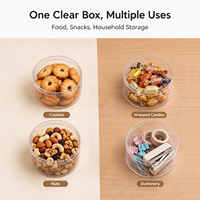 Boîte d'emballage alimentaire ronde écologique personnalisée, boîte de rangement transparente en plastique pour gâteaux et desserts avec couvercle, qualité alimentaire, JNH