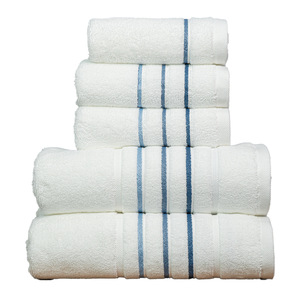 <b>Bath</b> <b>Towel</b> <b>Set</b> Pure Cotton Striped Custom Logo Gift Use 35x75cm 70x140cm Skin Friendly China Made - Product Image 2
