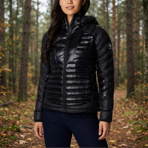 Chaqueta de Plumón de Invierno para Mujer, de Alta Calidad, Personalizable, con Cuello Alto, Transpirable, Impermeable, de Nailon y Seda, en Oferta - Product Image 3