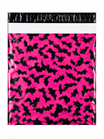 Sacs d'expédition en polyéthylène auto-adhésifs imperméables rose et noir motif chauve-souris pour Halloween, pour vêtements de boutique et emballages de petites entreprises