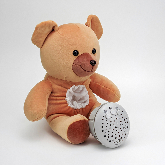 70 Lullabies Baby Bear Plush Doll Toy Plastic Plush White Noise Machine Soothing Music Light Projector for Baby Kids Sleeping