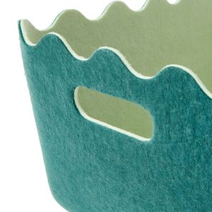 One-piece Molded Wavy Edge Felt Storage Basket Portable Books Organizer Toy Integrated Storage Basket <strong>Bin</strong> with Handle - Product Image 3