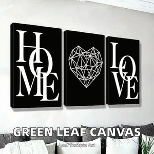 Peinture sur toile HAOWAI OEM/ODM Art Déco vert minimaliste texturé, triptyque feuille - Affiche murale Wabi-sabi avec cadre en bois - Product Image 2