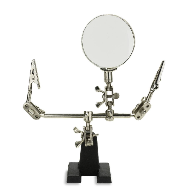 Adjustable Helping Hand With Magnifying Glass, Third Hand Solder Aid Heavy Base, Beading & Jewelry Making Tools, Solder Holder